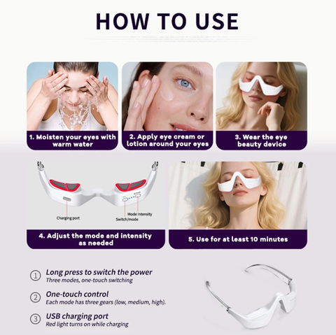 Red light therapy glasses